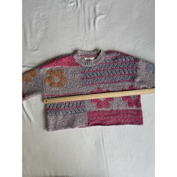 Moon & Madison Sweater XS Purple Floral Cropped Patchwork Wool Swifty Love twee - Picture 9 of 10
